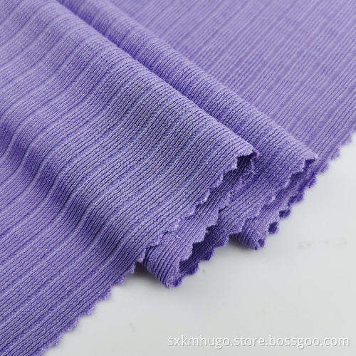 Spandex Brushed Rib Dyed Knitted Textile Telas Fabric